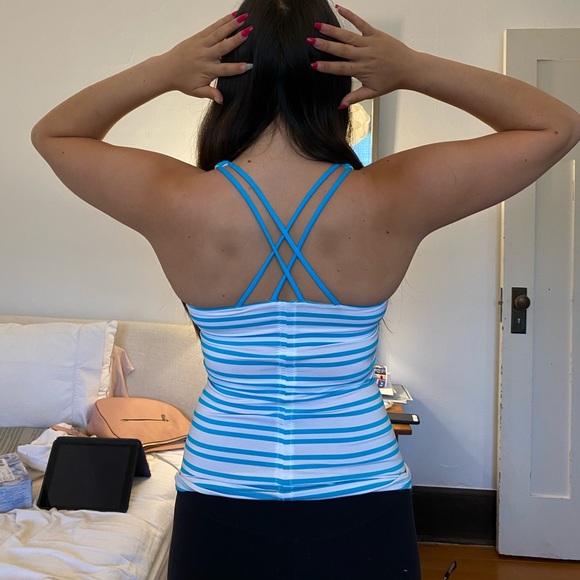 LULULEMON FREE TO BE TANK twin stripe cross back - Picture 3 of 3